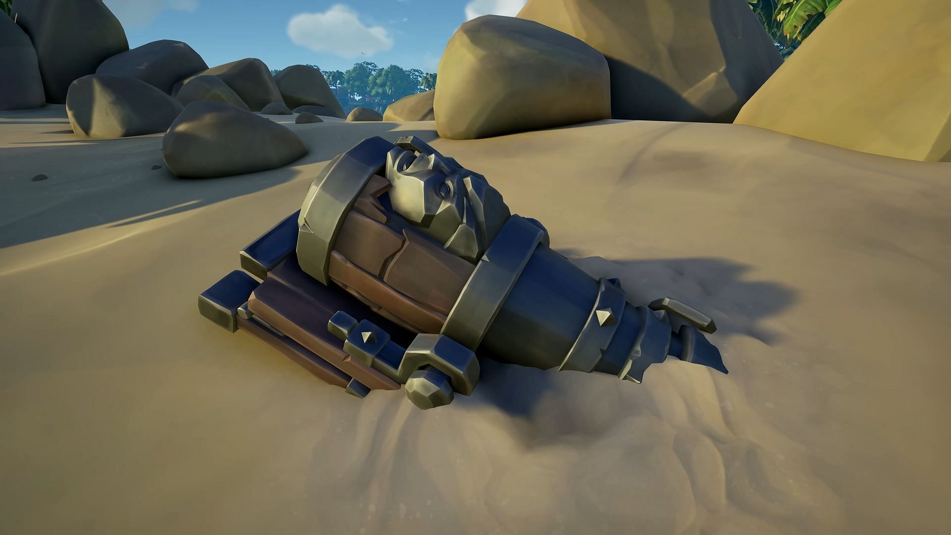 Nothing like finding a cannon buried in the sand (Image via Rare)